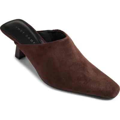 Yosi Samra Chelsea Heeled Mule In Chocolate