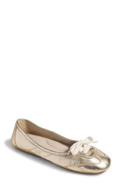 Yosi Samra Commuter Leather Sneaker Flat In Gold
