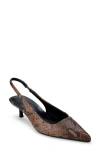 Yosi Samra Delilah Slingback Pointed Toe Kitten Heel Pump In Brown