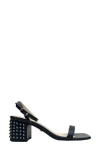 Yosi Samra Diana Ankle Strap Sandal In Black Studs