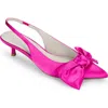 Yosi Samra Elise Slingback Pointed Toe Kitten Heel Pump In Pink