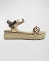 Yosi Samra Girl's Miss April Platform Sandal, Toddler/kids In Light Bronze