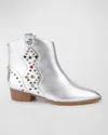 Yosi Samra Girl's Miss Dallas Jewel Western Boots, Toddler/kids In Silver