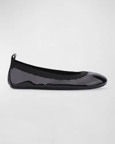 Yosi Samra Girl's Miss Samara Ballerina Flats, Toddler/kids In Black