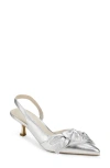 Yosi Samra Kaleigh Bow Slingback Pointed Toe Kitten Heel Pump