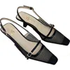 Yosi Samra Kate Slingback Pump In Black Mesh