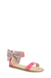 Yosi Samra Kids' Miss Cambelle Bow Ankle Strap Sandal In Hot Pink Patent