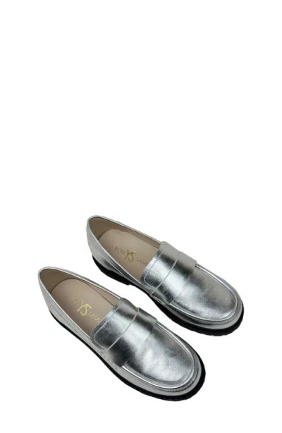 Yosi Samra Kids' Miss Lydia Loafer In Silver Metallic
