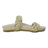 Yosi Samra Michelle Braided Sandal In Gold In Cream/ Gold