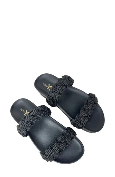 Yosi Samra Michelle Double Strap Slide Sandal In Black