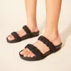 Yosi Samra Michelle Double Strap Slide Sandal In Black