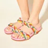 Yosi Samra Michelle Footbed Sandal In Multicolor In Pink