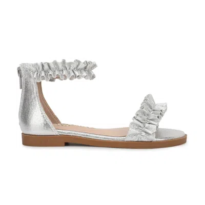 Yosi Samra Miss Ava Sandal In Silver - Kids In White