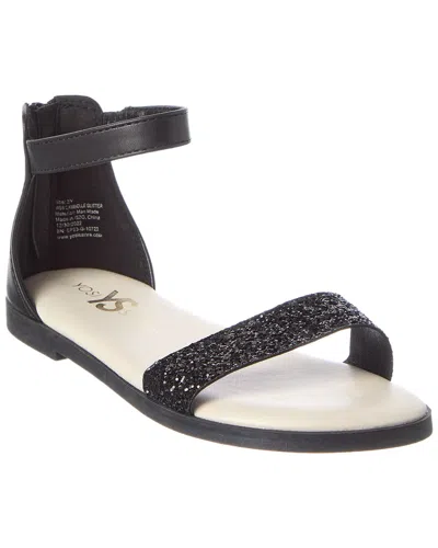 Yosi Samra Miss Cambelle Glitter Leather Sandal In Black