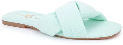 Yosi Samra Nancy Slide Sandal In Mint In Green
