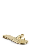Yosi Samra Nicole Bow Slide Sandal In Gold