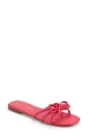 Yosi Samra Nicole Bow Slide Sandal In Raspberry