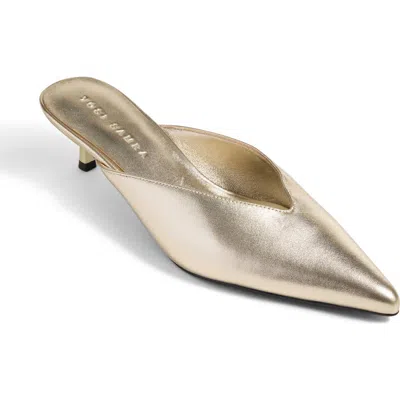 Yosi Samra Nolita Heeled Mule In Gold