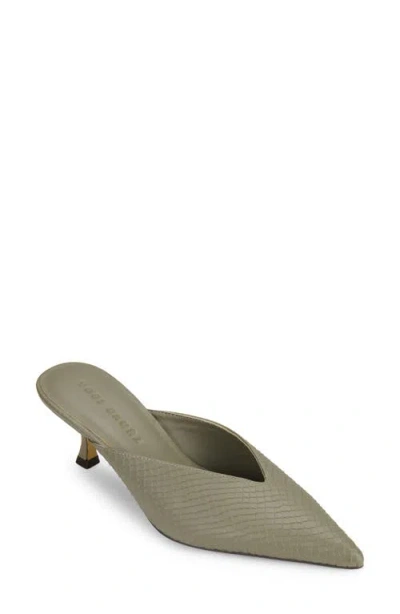 Yosi Samra Remi Pointed Toe Kitten Heel Mule In Green