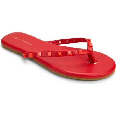 Yosi Samra Rivington Stud Flip Flop In Red