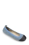 Yosi Samra Samantha Foldable Ballet Flat In Blue
