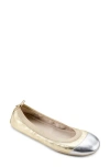 Yosi Samra Samantha Foldable Ballet Flat In Gold