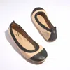 Yosi Samra Samantha Foldable Ballet Flat In Nude Leather In Brown