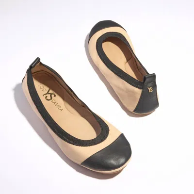 Yosi Samra Samantha Foldable Ballet Flat In Nude Leather In Brown