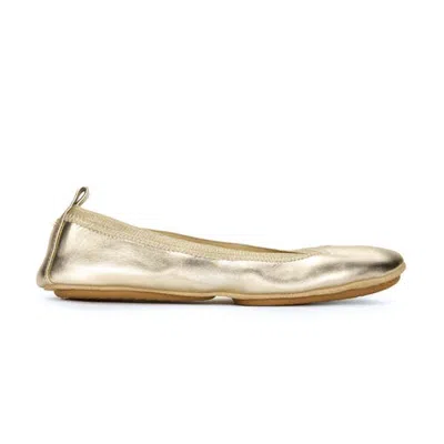 Yosi Samra Samara Foldable Ballet Flat In Gold