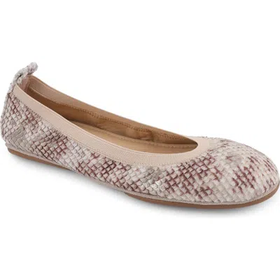 Yosi Samra Samara Foldable Ballet Flat In Gold/beige