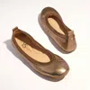 Yosi Samra Samara Foldable Leather Flat In Gold