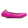 Yosi Samra Samara Foldable Ballet Flat In Hibiscus Leather In Pink