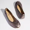 Yosi Samra Samara Foldable Ballet Flat In Pewter Leather In Silver