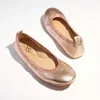 Yosi Samra Samara Foldable Ballet Flat In Rose Gold Leather In Multi