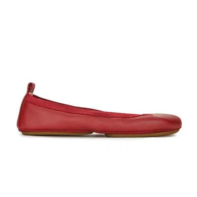 Yosi Samra Samara Foldable Ballet Flat In Ruby Red