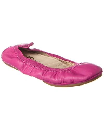 Yosi Samra Samara Foldable Ballet Flat In Hibiscus Leather In Pink