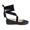 Yosi Samra Simone Ankle Strap Foldable Flat In Black
