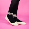 Yosi Samra Sofia Ankle Wrap Flats In Blush Leather In Gold