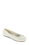 Yosi Samra Stella Stud Ballet Flat In White
