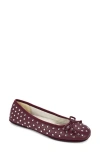 Yosi Samra Stella Stud Ballet Flat In Burgundy