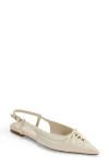 Yosi Samra Vanessa Slingback Pointed Toe Flat In Bone