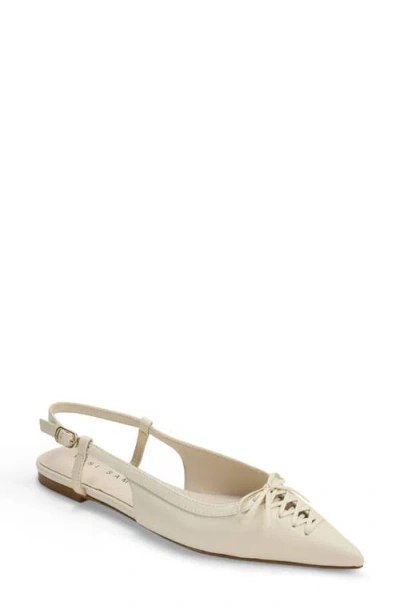 Yosi Samra Vanessa Slingback Pointed Toe Flat In Bone