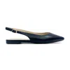 Yosi Samra Vera Pointed Toe Slingback Flat In Black
