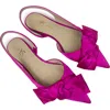 Yosi Samra Violet Pointed Toe Slingback Flat In Fuchsia