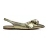 Yosi Samra Violet Pointed Toe Slingback Flat In Gold