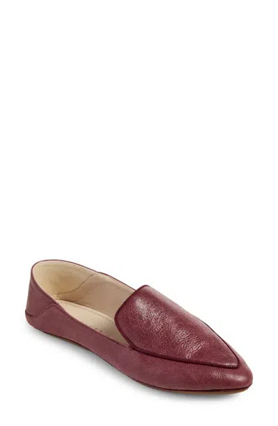 Yosi Samra Vivina Croc Embossed Leather Loafer In Burgundy