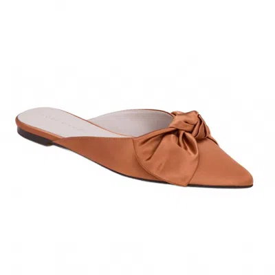 Yosi Samra Women's Clara Bow Slide Shoes In Rust Satin In Brown