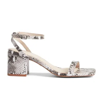 Yosi Samra Women's Diana Block Sandal In Natural Snake In Multi
