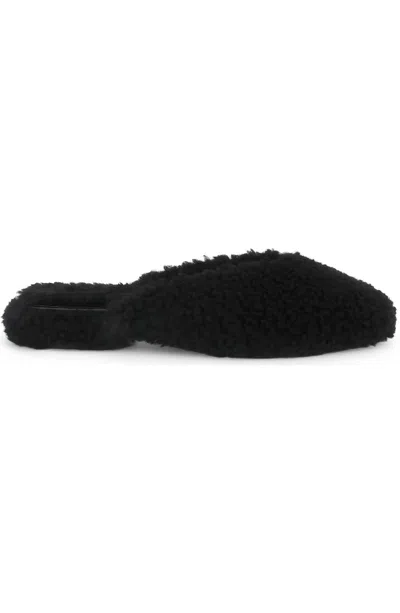 Yosi Samra Women's Jessy Mule In Black Faux Shearling