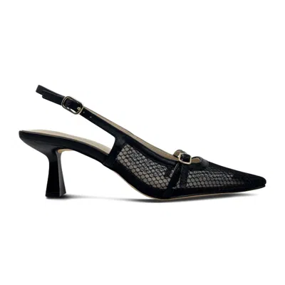 Yosi Samra Women's Kate Micro Heels In Black Mesh In Multi